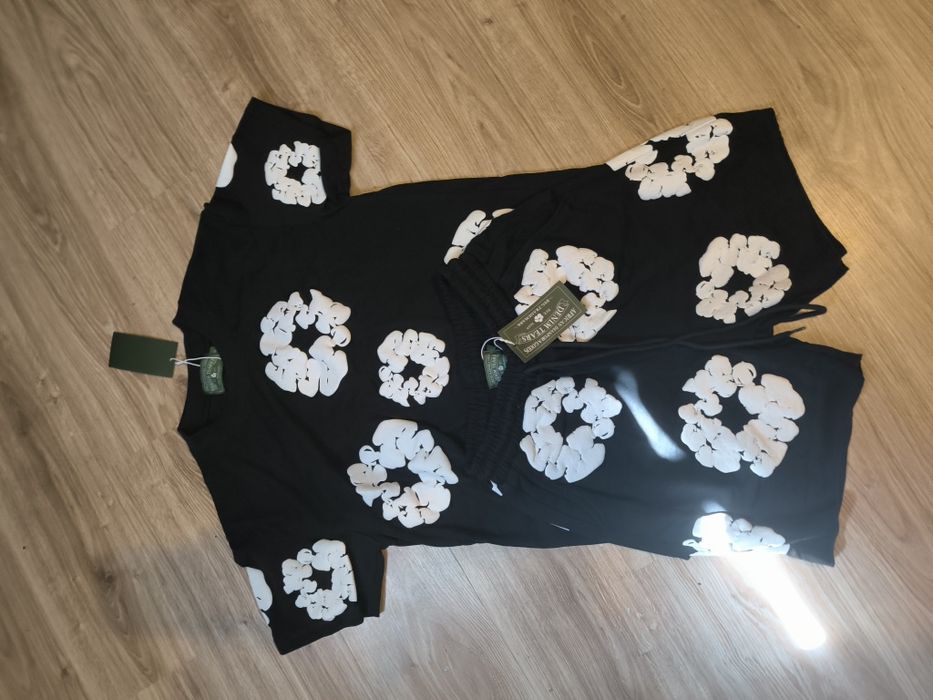 Komplet bawełna czarny denim tears