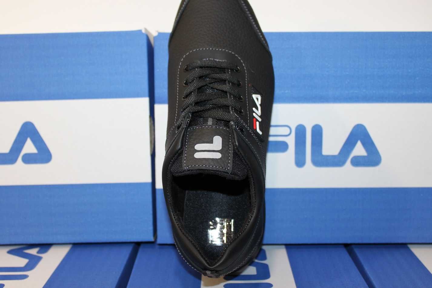 Fila - классные кожаные черные кроссовки- туфли- кросівки. (142-20чер)