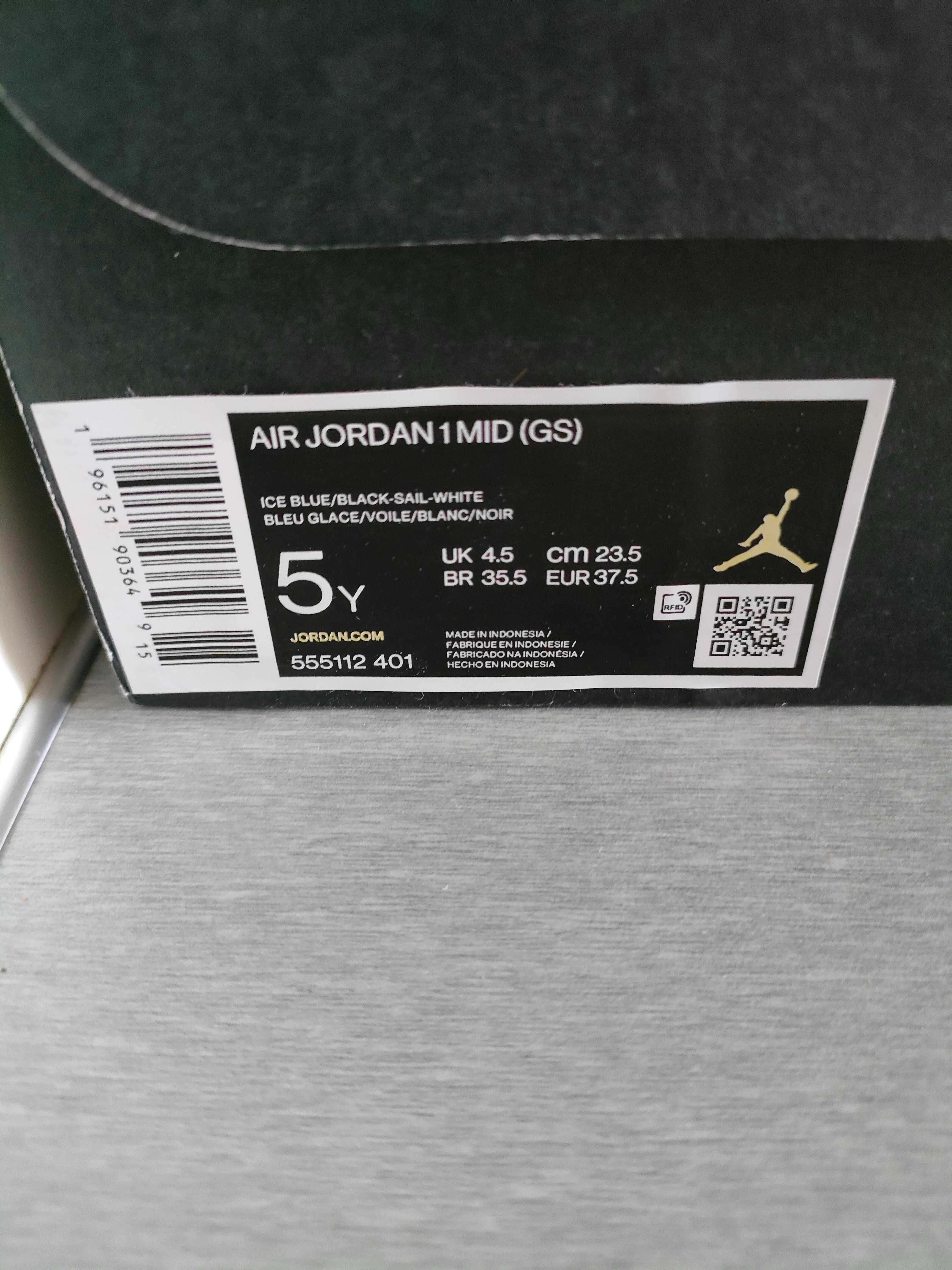 Buty nike air jordan 1 mid ice blue 37.5
