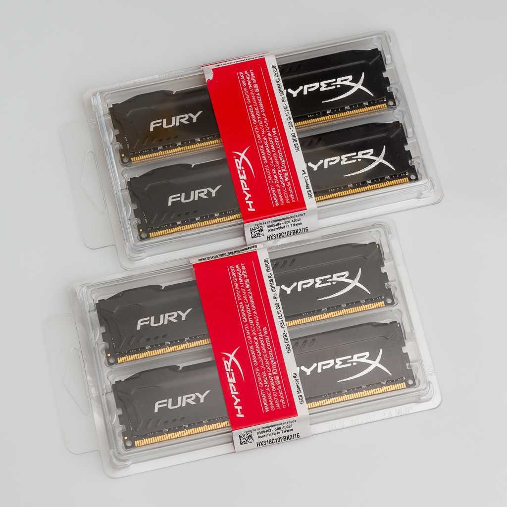 HyperX FURY Black DDR-3 16GB (2x8GB) 1866 MHz (2 комплекта - 32Gb)