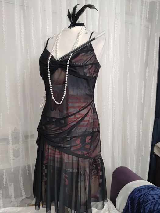 Strójprzebranie lata 20-te sukienka dodatki rozmiar M