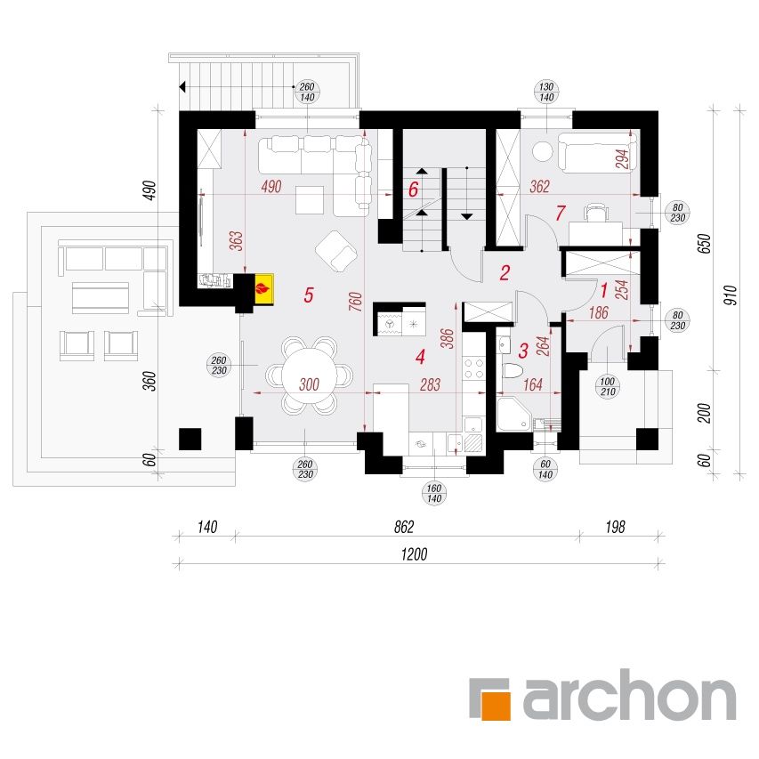 Projekt domu Archon W cynobrowkach 125m2 z antresola