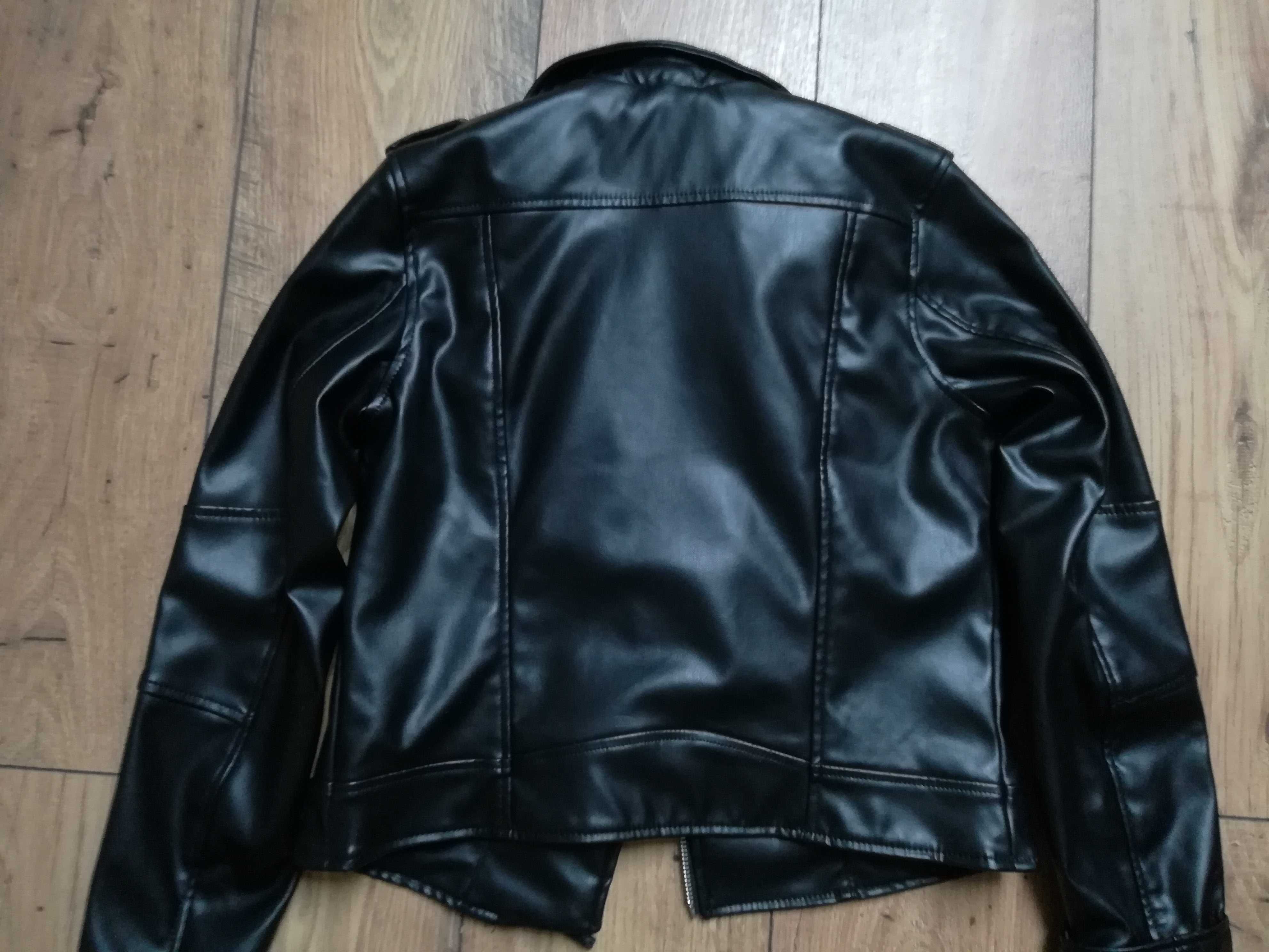 h&m kurtka biker, ramoneska czarna, nowa r.158