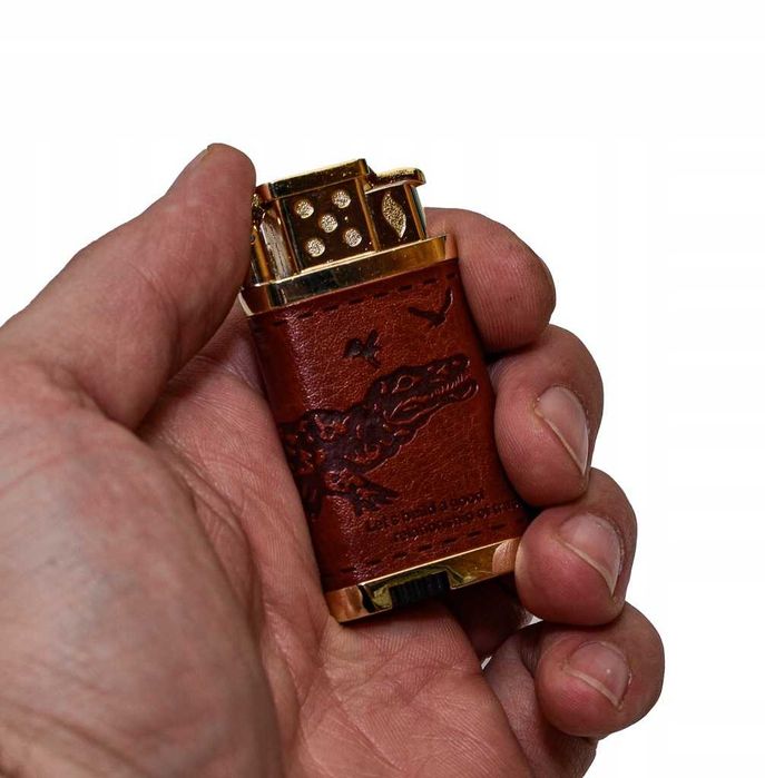 Zapalniczka Żarowa Na Gaz Metalowa Prezentowa Skóra W Pudełku Prezent