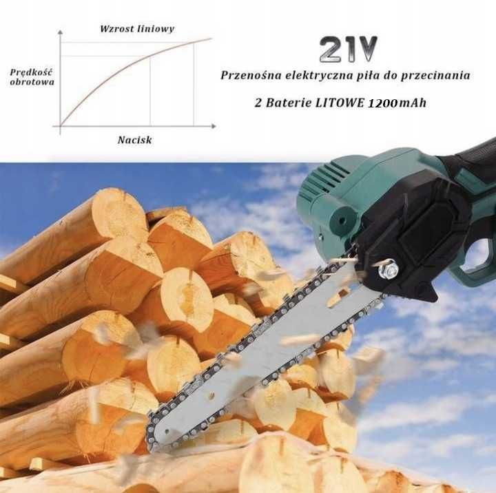 PIŁA AKUMULATOROWA elektryczna mini 6'' 2x AKU + 2x ŁAŃCUCH