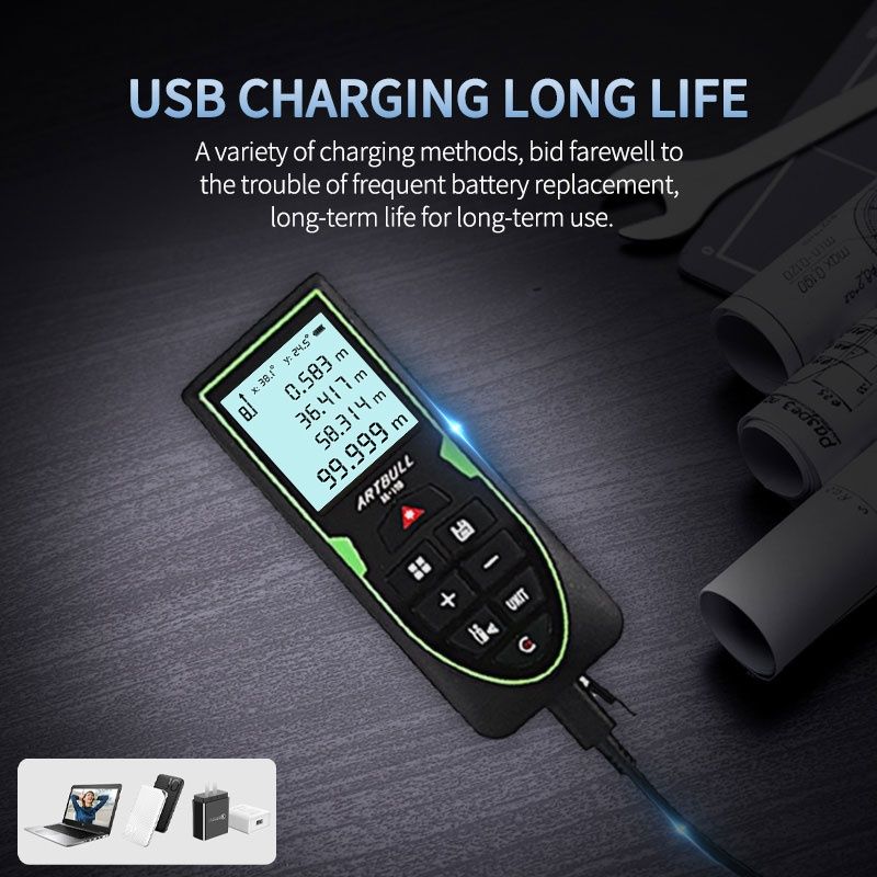 Топовая лазерная рулетка ARTBULL AG100 Green 2гироскопа 850mAh SW-100G
