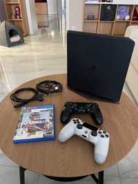 Ps4 slim 1tb + 2 геймпада + гра + комплект кабелів + підставка