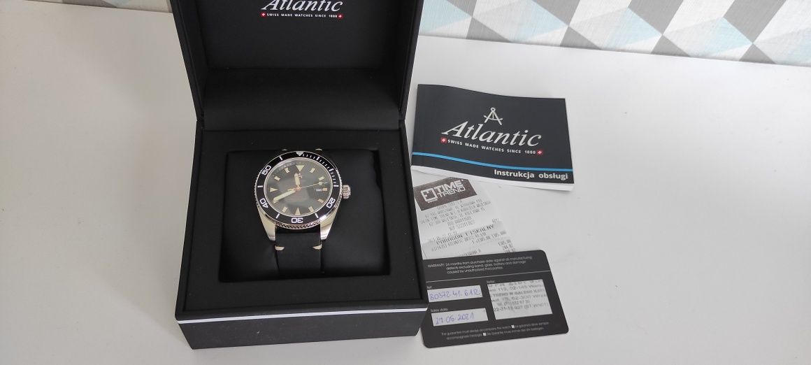 Prawie Nowy Zegarek Atlantic Mariner 8037 44mm Gwarancja Cały Zestaw !