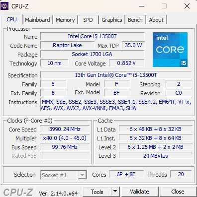Mini komputer stacionarny Intel Core i5-13500T RTX 3060 12GB
