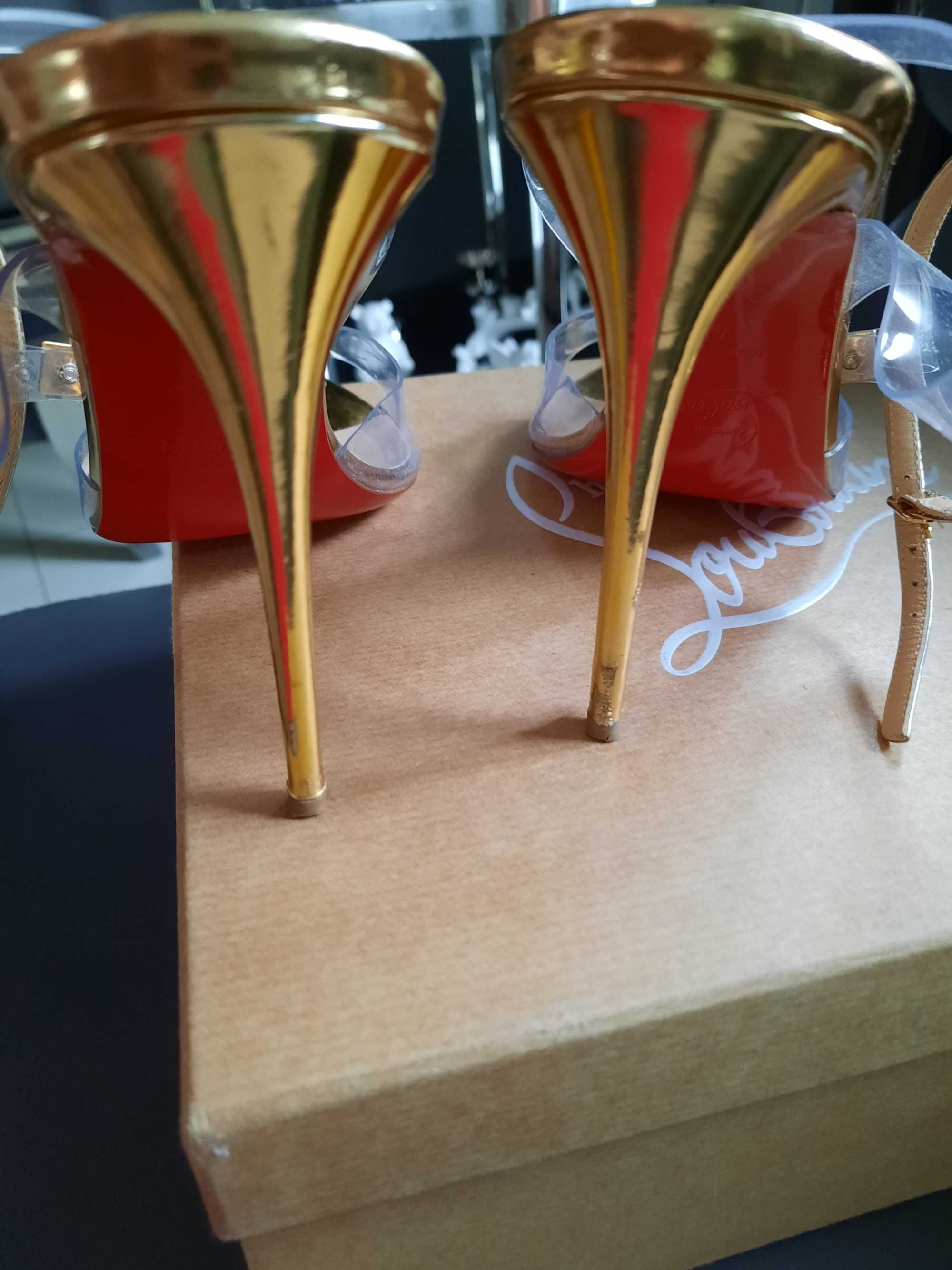 Christian louboutin sandaly szpilki Jamais Assez 39 40 zlote