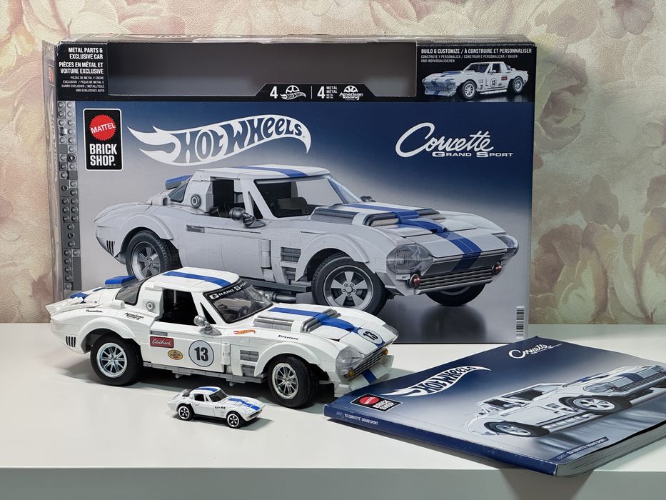 Конструктор hot wheels mattel brick shop corvette grand sport