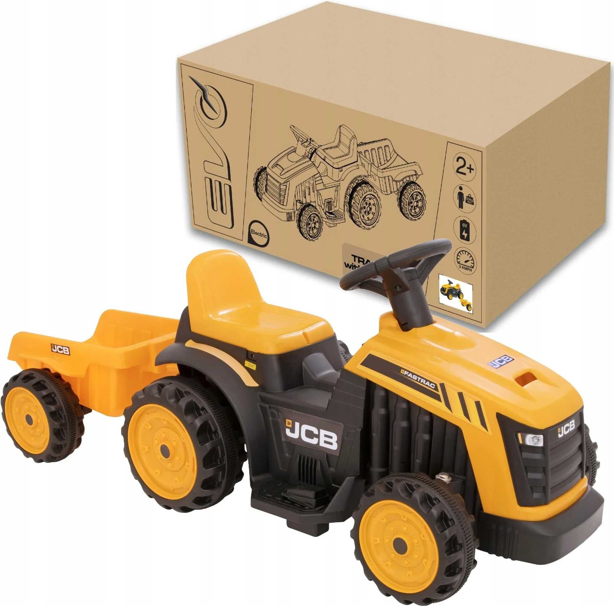 Traktor Auto Na Akumulator Jeździk Elektryczny Autko Przyczepka JCB