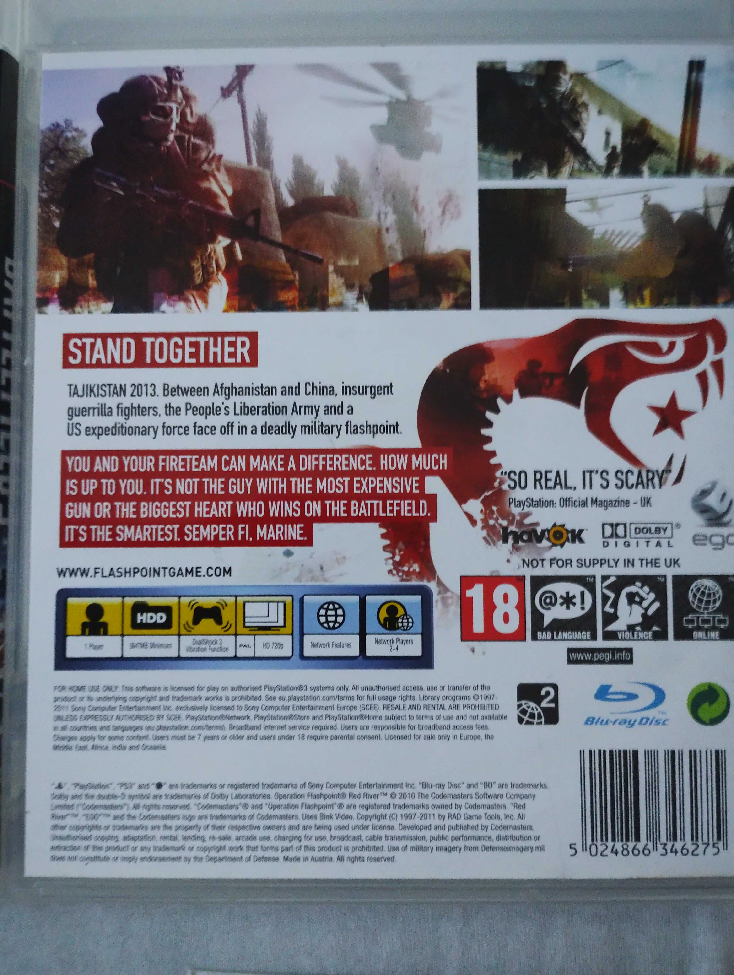 4 Gry PS3 Battlefield 3, Call of Duty Black Ops, FIFA 13,  Flashpoint