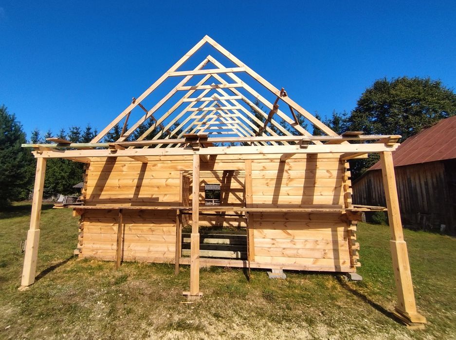 Dom drewniany z bala bali bez pozwolenia na zgłoszenie 7x7 całoroczny