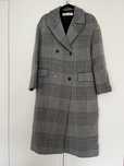 Zara wełniany płaszcz w kratę klasyczny coat kratkę XS