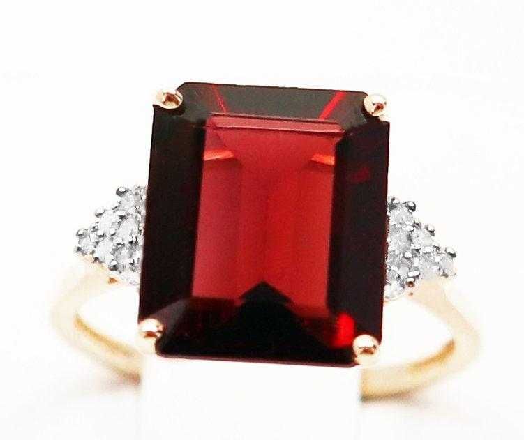 Anel ouro (14K) com pedra (granada)