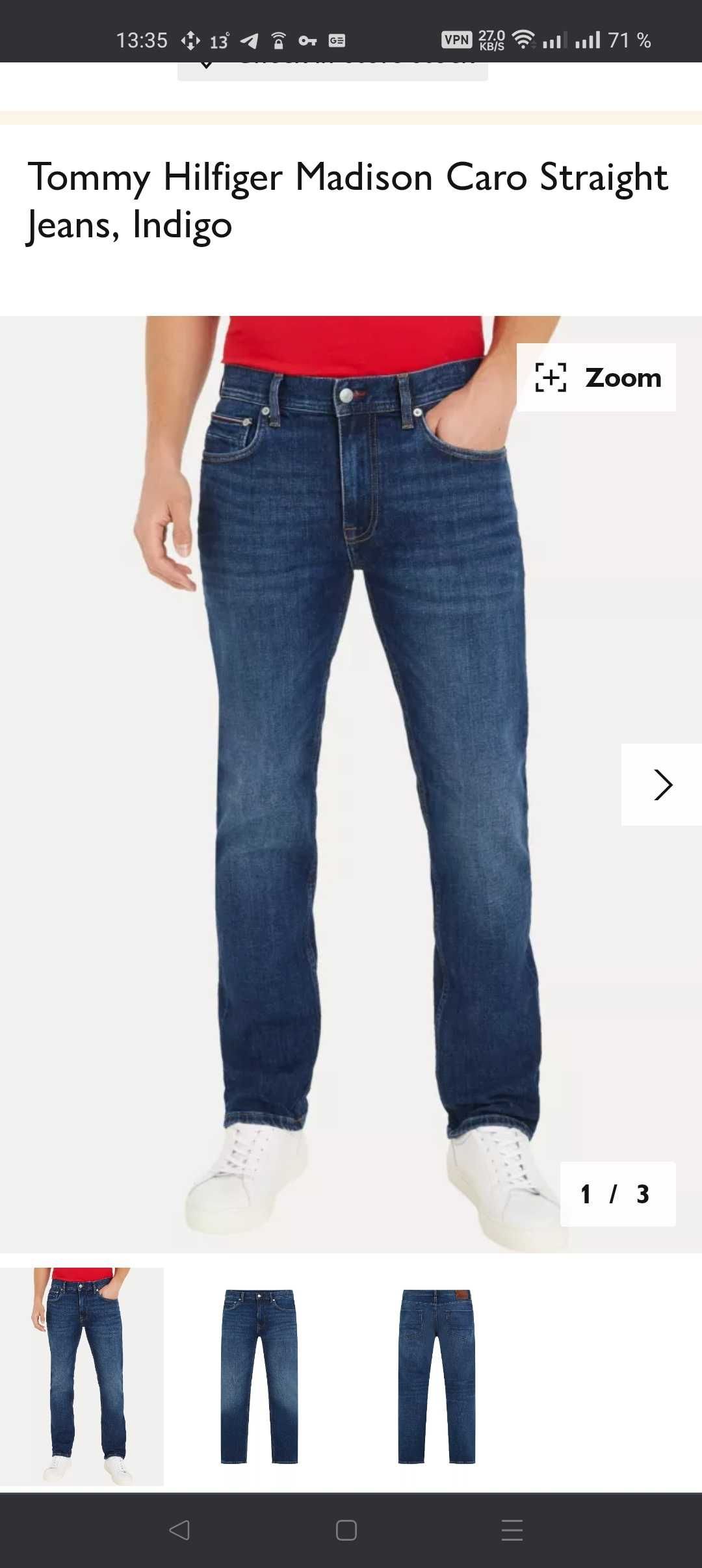 Джинсы Tommy Hilfiger Madison jeans USA w32 navy.