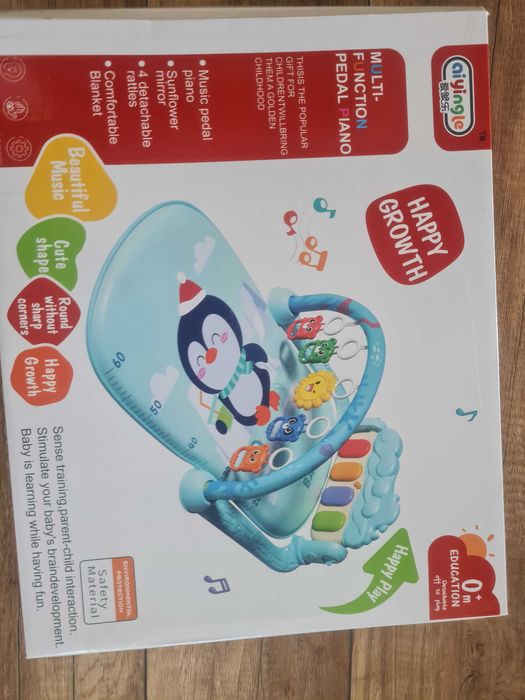 Розвиваючий килимок для дітей із дугою та  піаніно. Для дівчинки