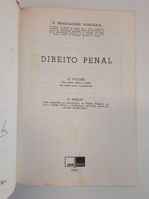 Direito Penal, de E. Magalhães Noronha