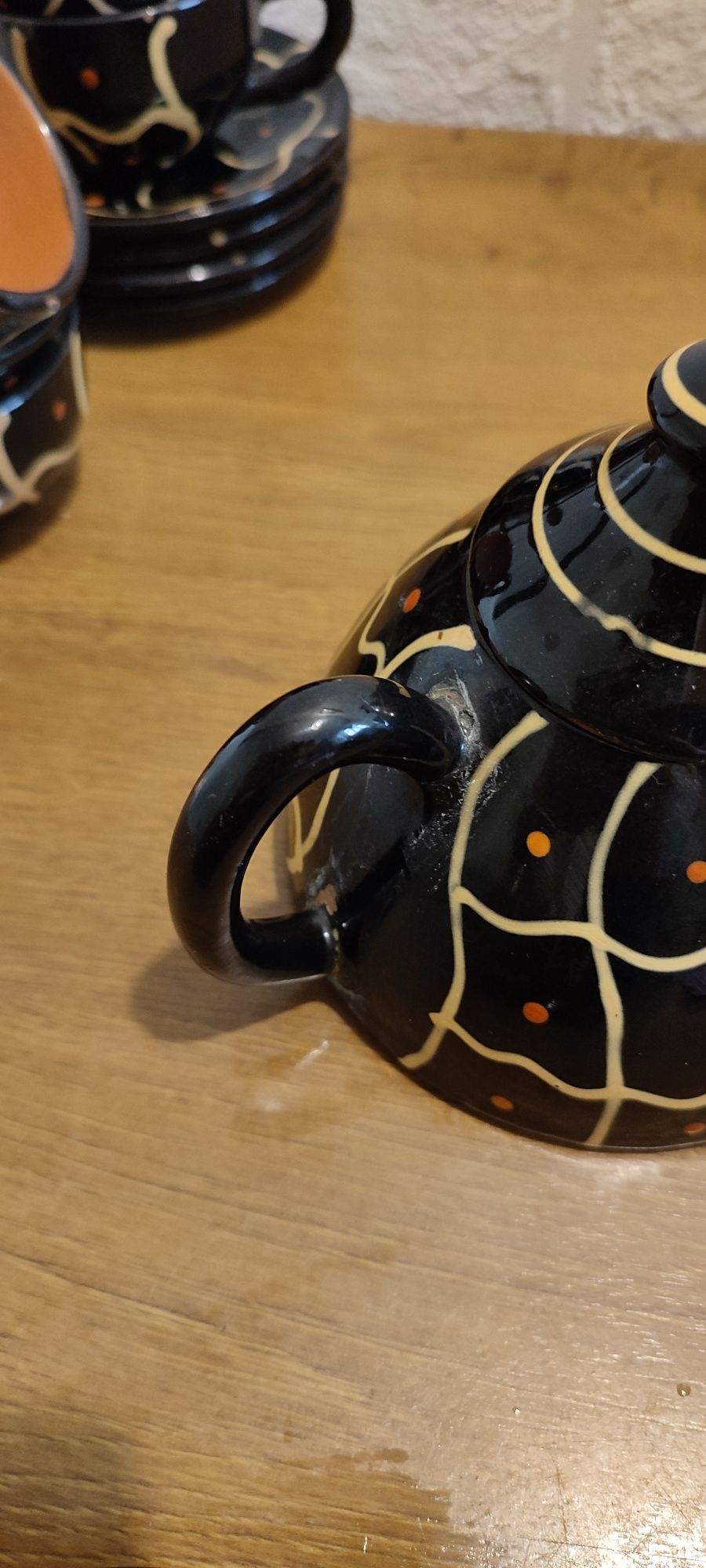 Stara porcelana, zastawa do herbaty/kawy, filiżanki czarna