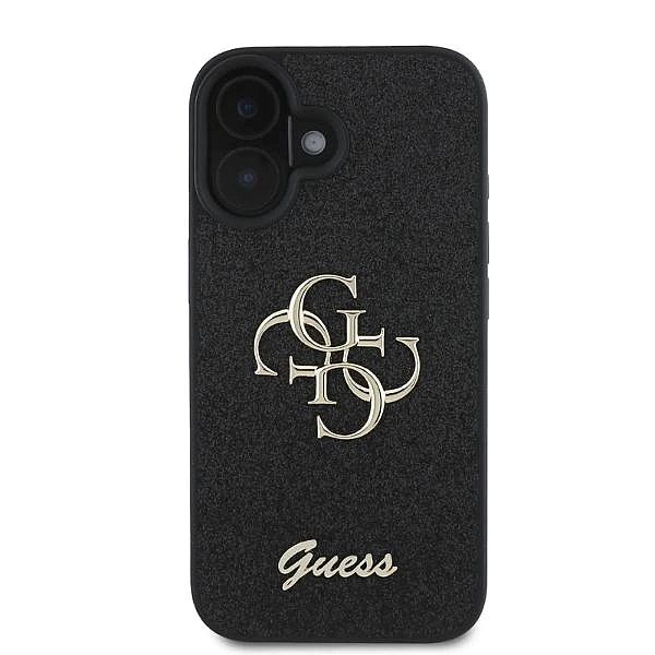Etui Guess Fixed Glitter Big 4G na iPhone 16 - czarne