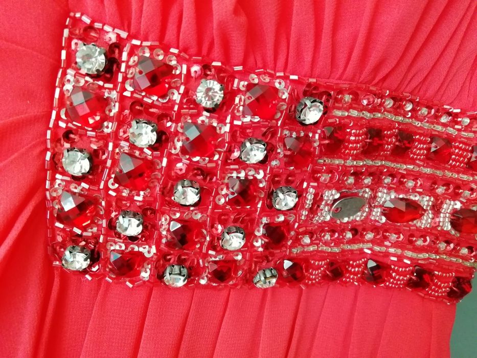 Sukienka Bicici r. S XS długa czerwona piękna suknia