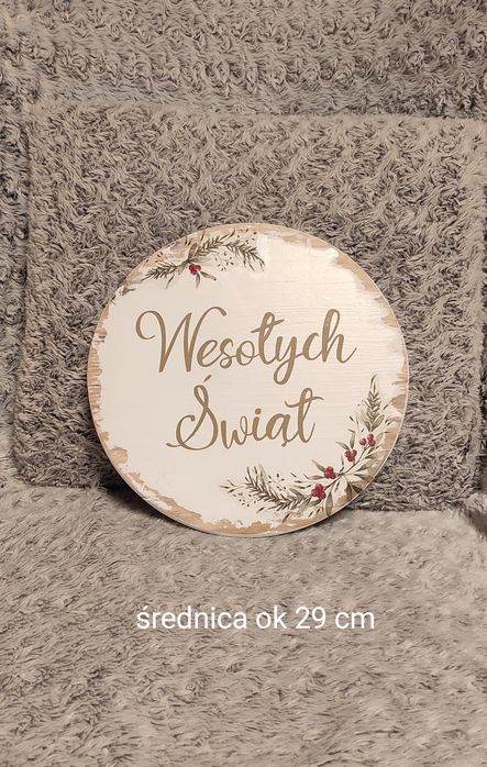 ,,Wesołych Świąt,, drewniana świąteczna tabliczka rekwizyt foto