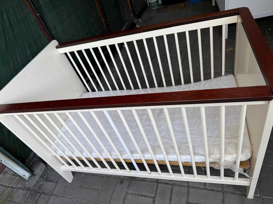 Łóżeczko Niemowlęce (Biało-Brązowe)