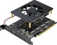 Adapter Quad NVMe PCIe, RIITOP 4 porty M.2 NVMe SSD