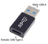 Adaptador USB A Macho para USB Tipo C Fêmea