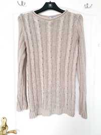 Sweter dzianina beige beż nude