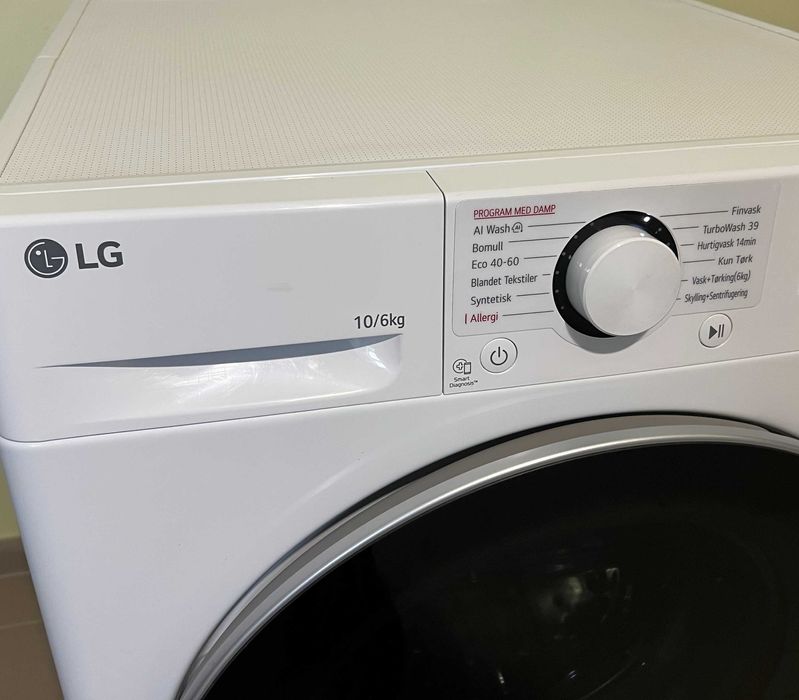 2025рік Пралка з сушкою 2в1 LG F4Y5RRP1WY ThinQ® 10/6кг 1400об