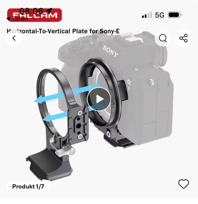 FALCAM F22 & F38 szybkozłączka poziom–pion, okrągła półklatka.