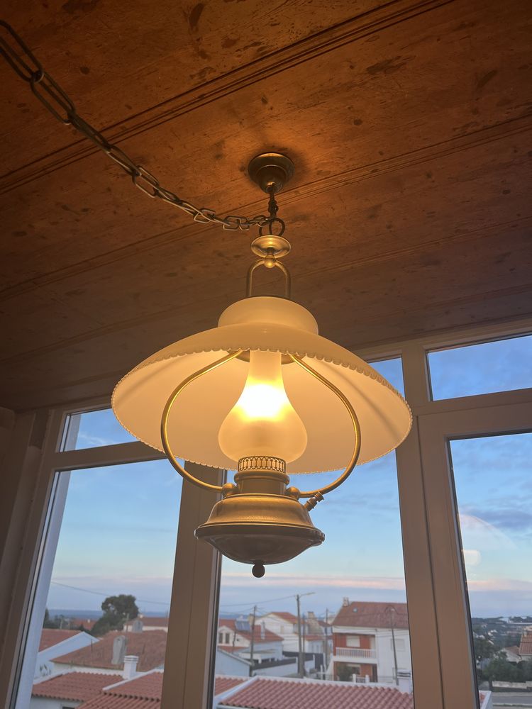 Candieiro Luz de teto estilo maritimo lanterna latao