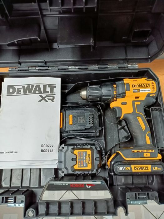 DeWalt DCD777 2X bateria, ładowarka, jak nowa