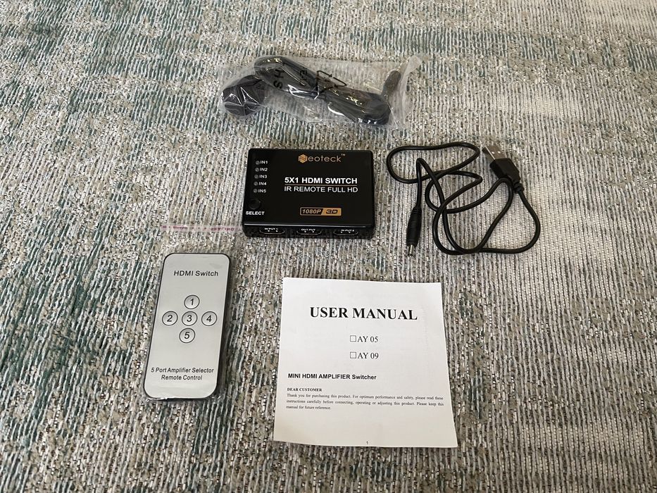 HDMI Switcher 5 portas - com comando