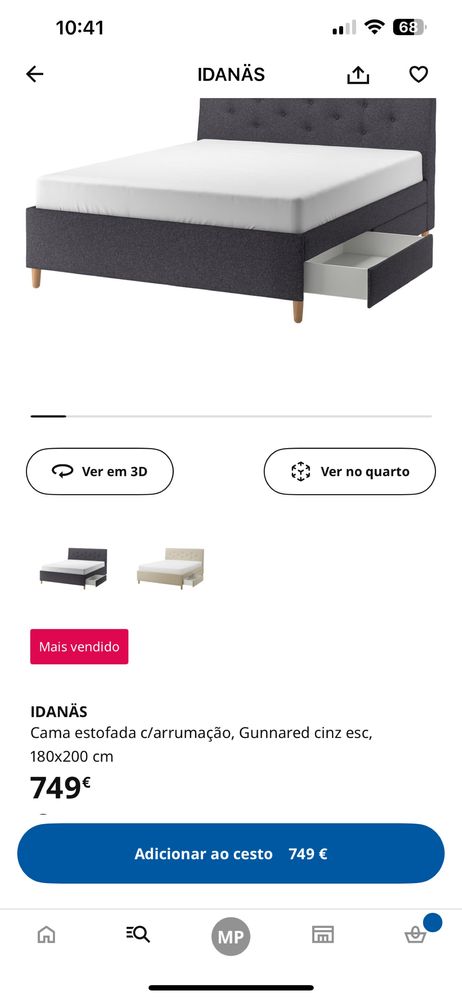 Vendo cama ikea com estrado e colchão