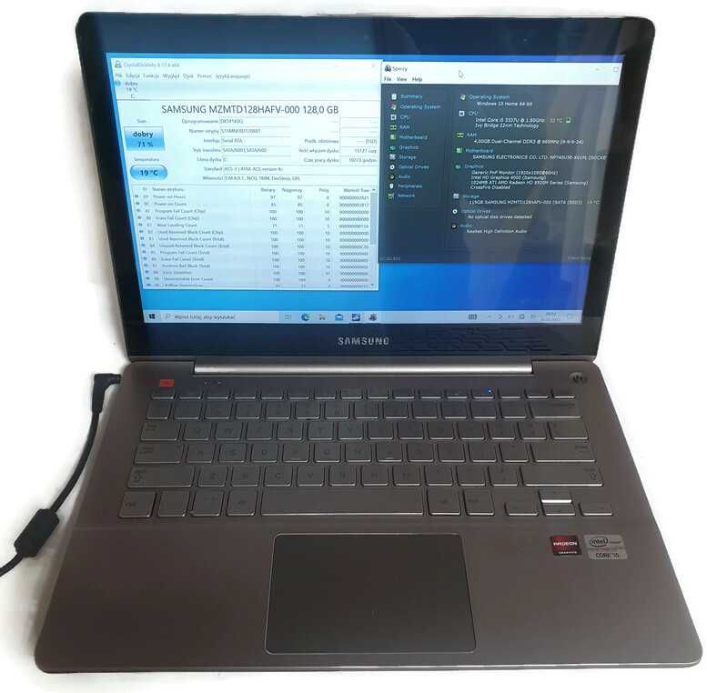 LAPTOP SAMSUNG NP740U3E-x01pl I5/4GB/128GB + ZASILACZ nieoryginalny