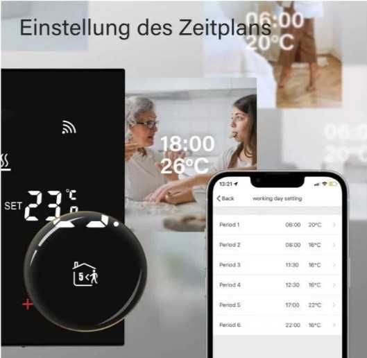 Termostat Wifi Beok TDR89B-WIFI-WPB, sterowanie kotłem gazowym