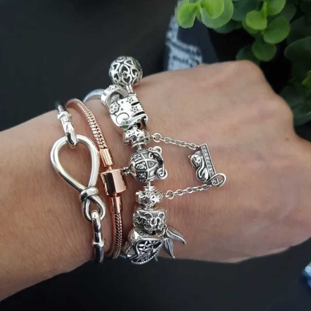 Pulseiras, Anéis, Brincos 'Pandora' em prata