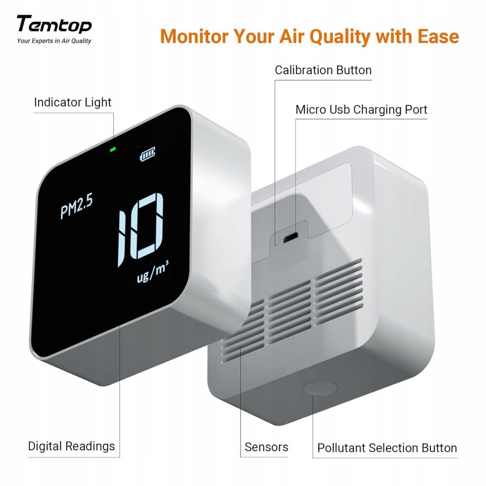 Temtop M10i WiFi Inteligentny miernik jakości powietrza,
