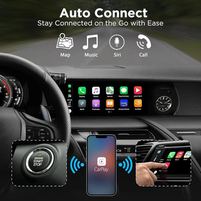 Bezprzewodowy adapter CarPlay do iPhone’a.