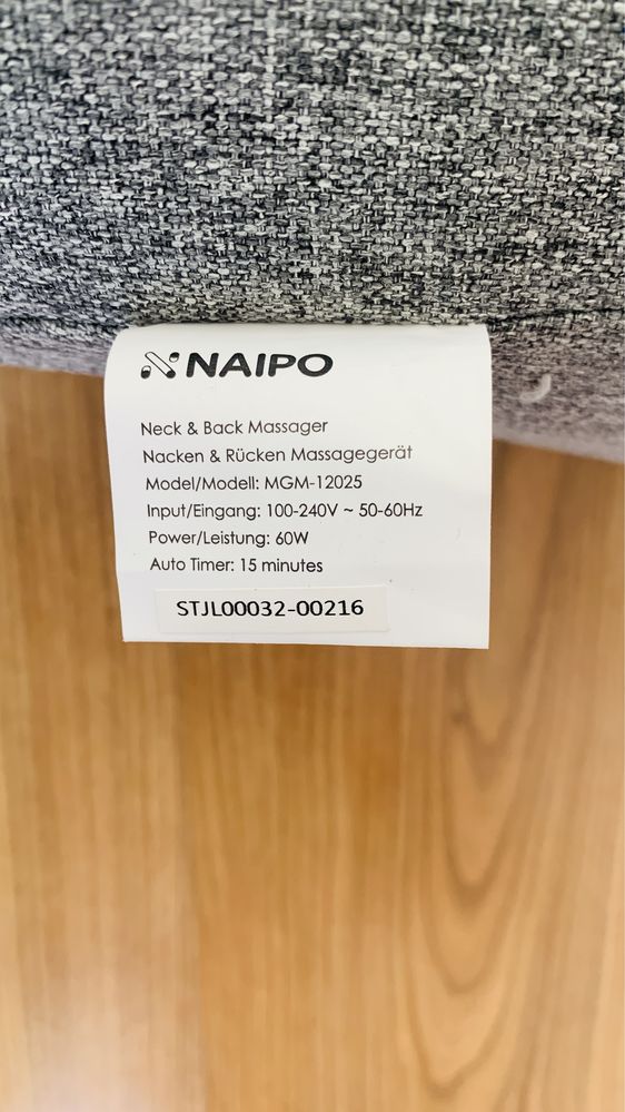 Naipo MGM-12025 mata masująca na fotel