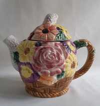 Чайник Цветы обливная керамика Англия
