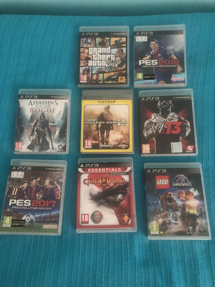 Consola PS3 4 comandos 2 deles originais+ 9 jogos