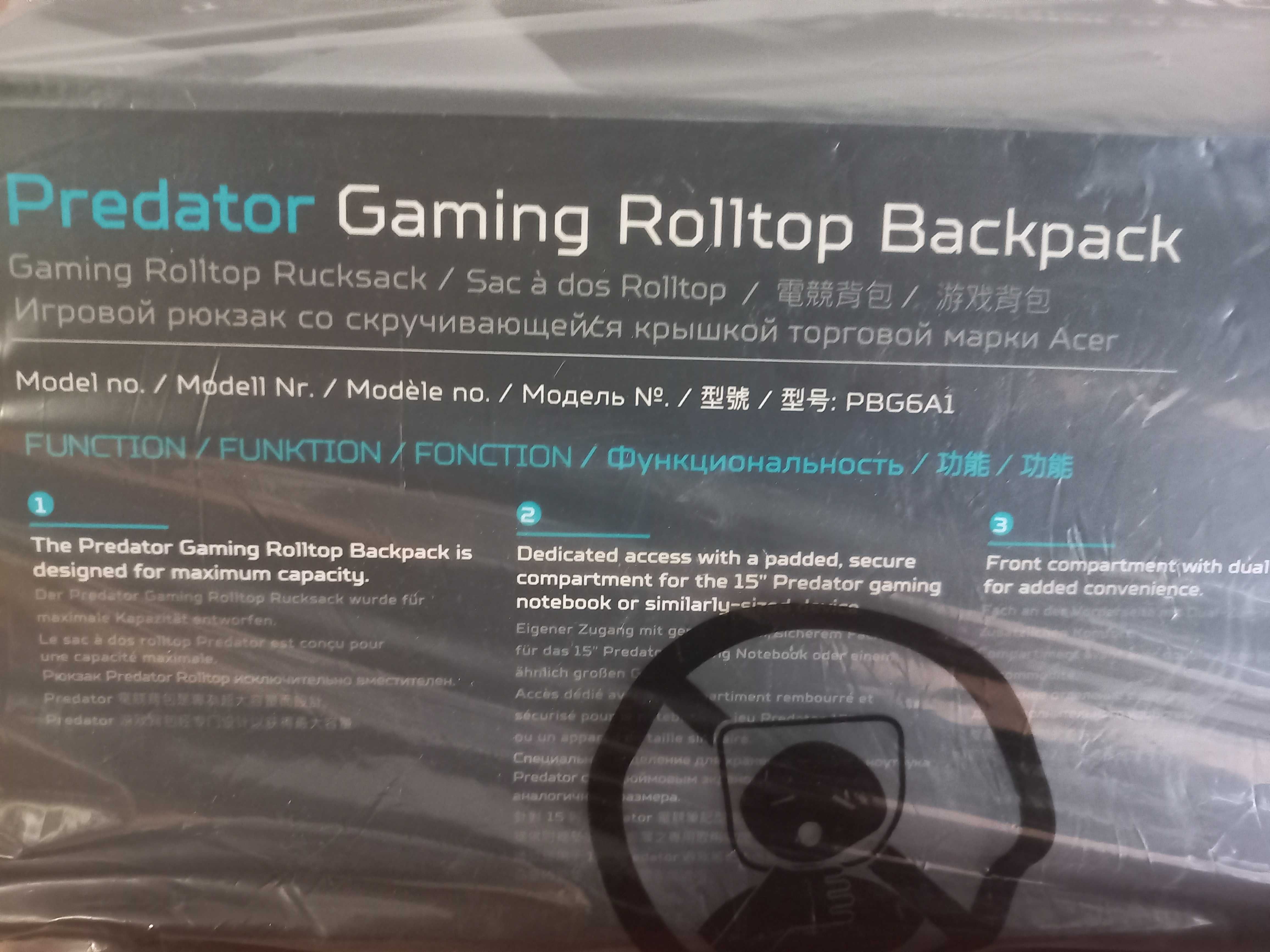 Plecak pod Laptopa Acer Predator Gaming Rolltop Backpack