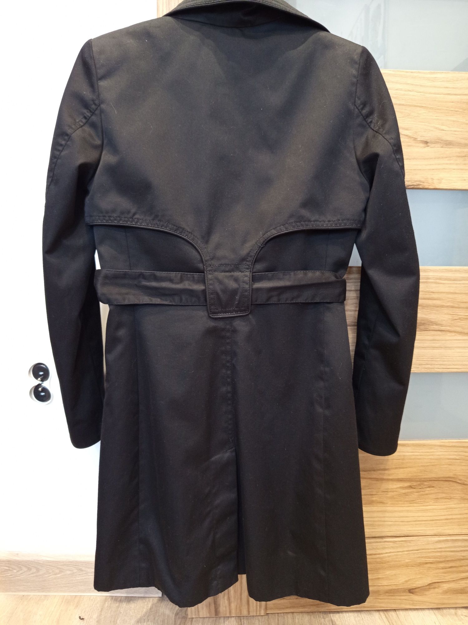 Płaszcz czarny elegancki H&M 34
