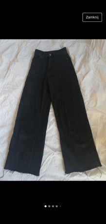 Czarne spodnie z szeroką nogawką XXS (32)