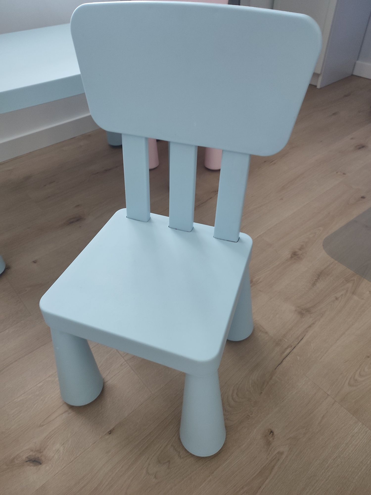 Stolik krzesełka uchwyt MALA zestaw Mammut Ikea róż niebieski