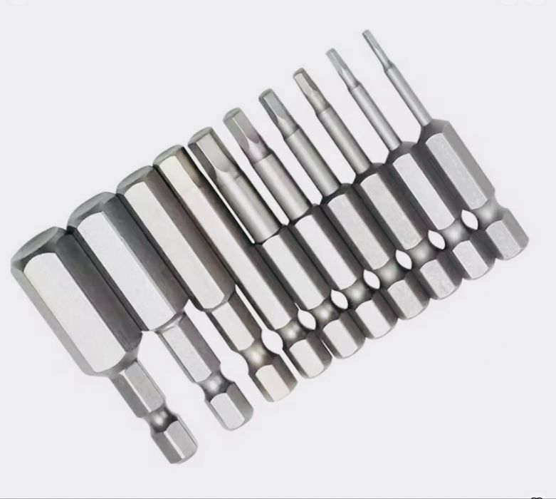 Набір шестиграних біт 10шт  1/4 1,5-12мм 50мм новий якісний підсилений